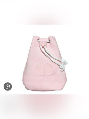 🌸DIOR Beauty CD Logo Pink Drawstring Cosmetic Makeup Pouch with Box